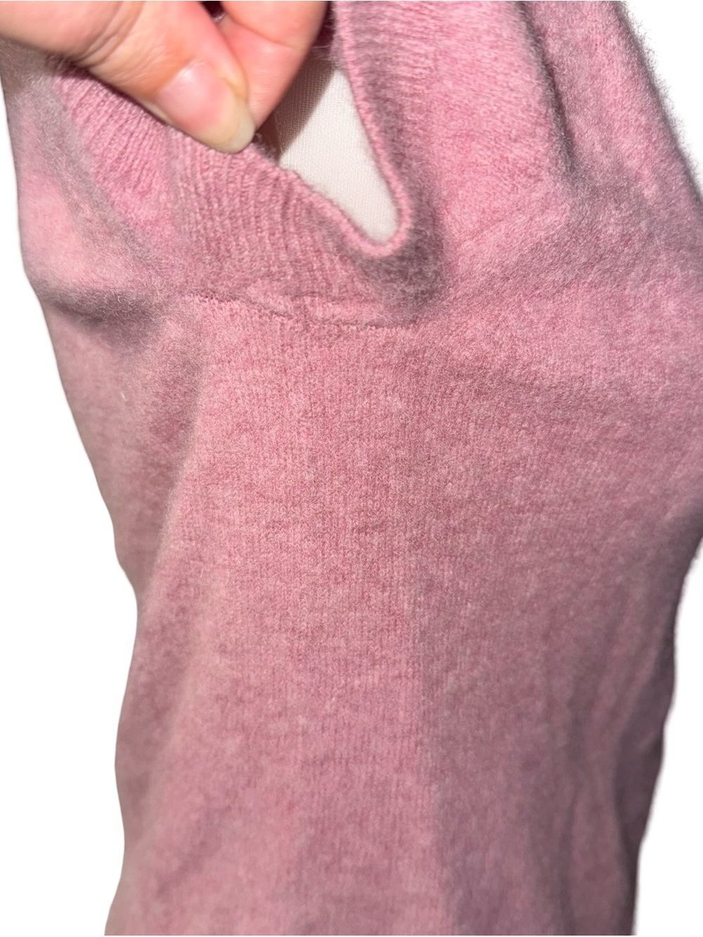 Quince Mongolian Cashmere Tee Classic Mauve Mist Short-Sleeve Sweater Medium - Picture 7 of 10